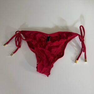 VIX Paula Hermannny Red Bikini Bottom with Gold Accents. Size S.